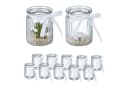 relaxdays Windlicht 12er Set Transparent Weiß Glas Bild 2