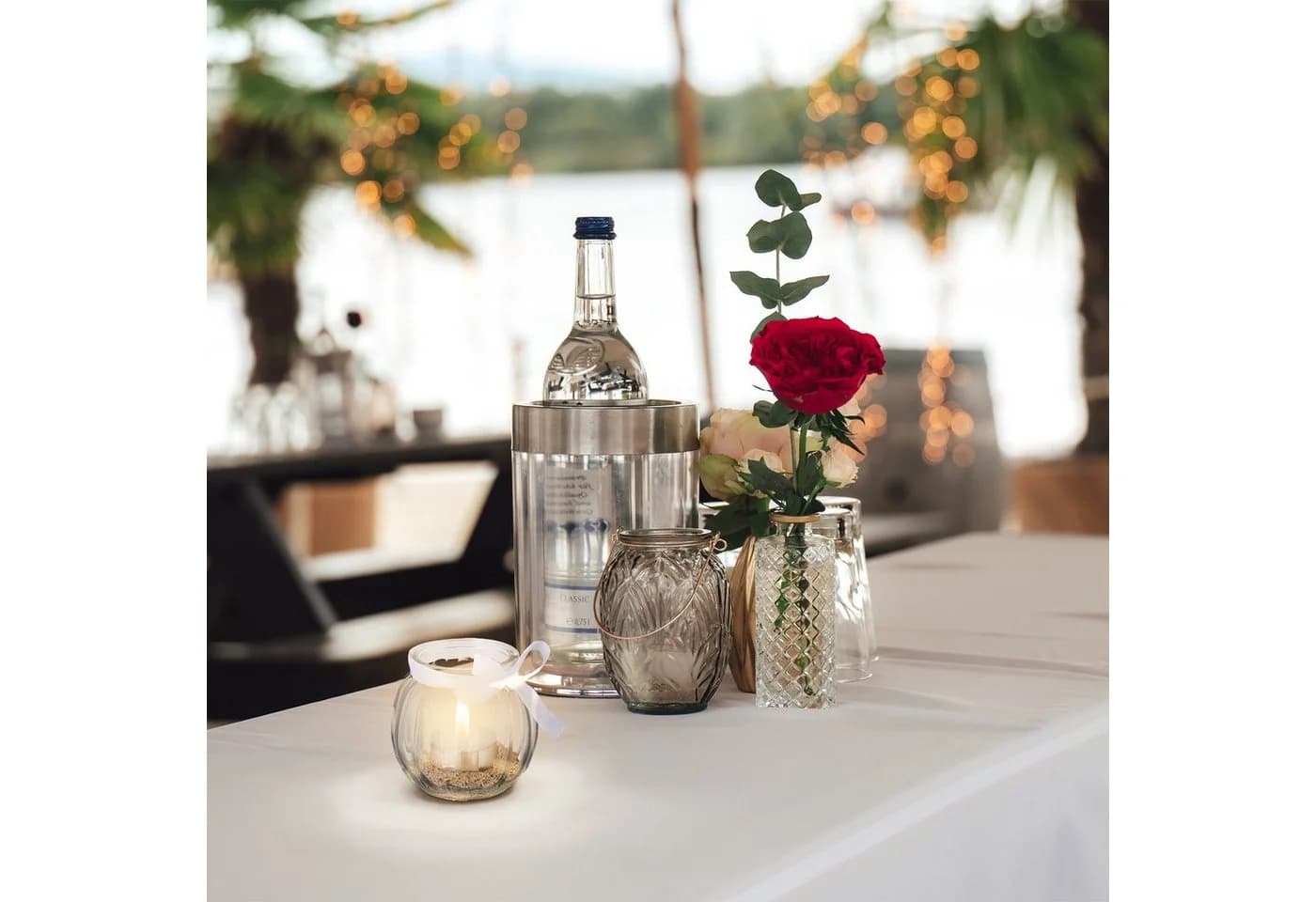 relaxdays Windlicht 12er Set Transparent Weiß Glas