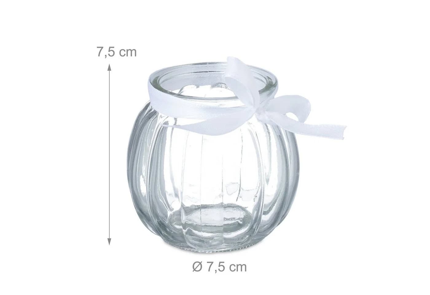 relaxdays Windlicht 12er Set Transparent Weiß Glas - Bild 4