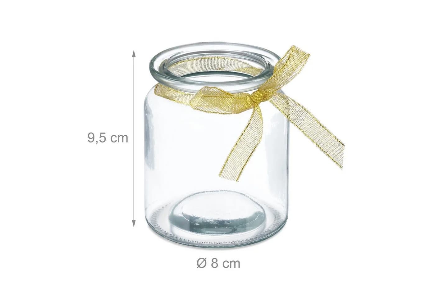 relaxdays Windlicht 12er Set Transparent Gold Glas - Bild 4