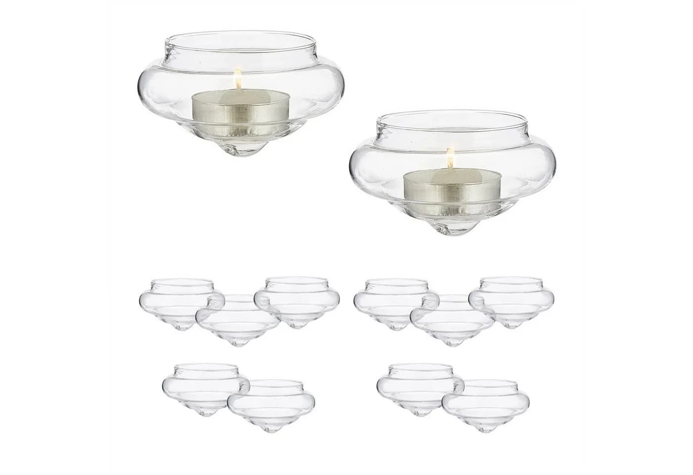 relaxdays Schwimmwindlichter 12er Set Transparent Glas - Bild 2