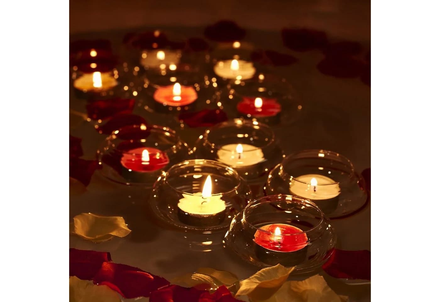 relaxdays Schwimmwindlichter 12er Set Transparent Glas - Bild 5