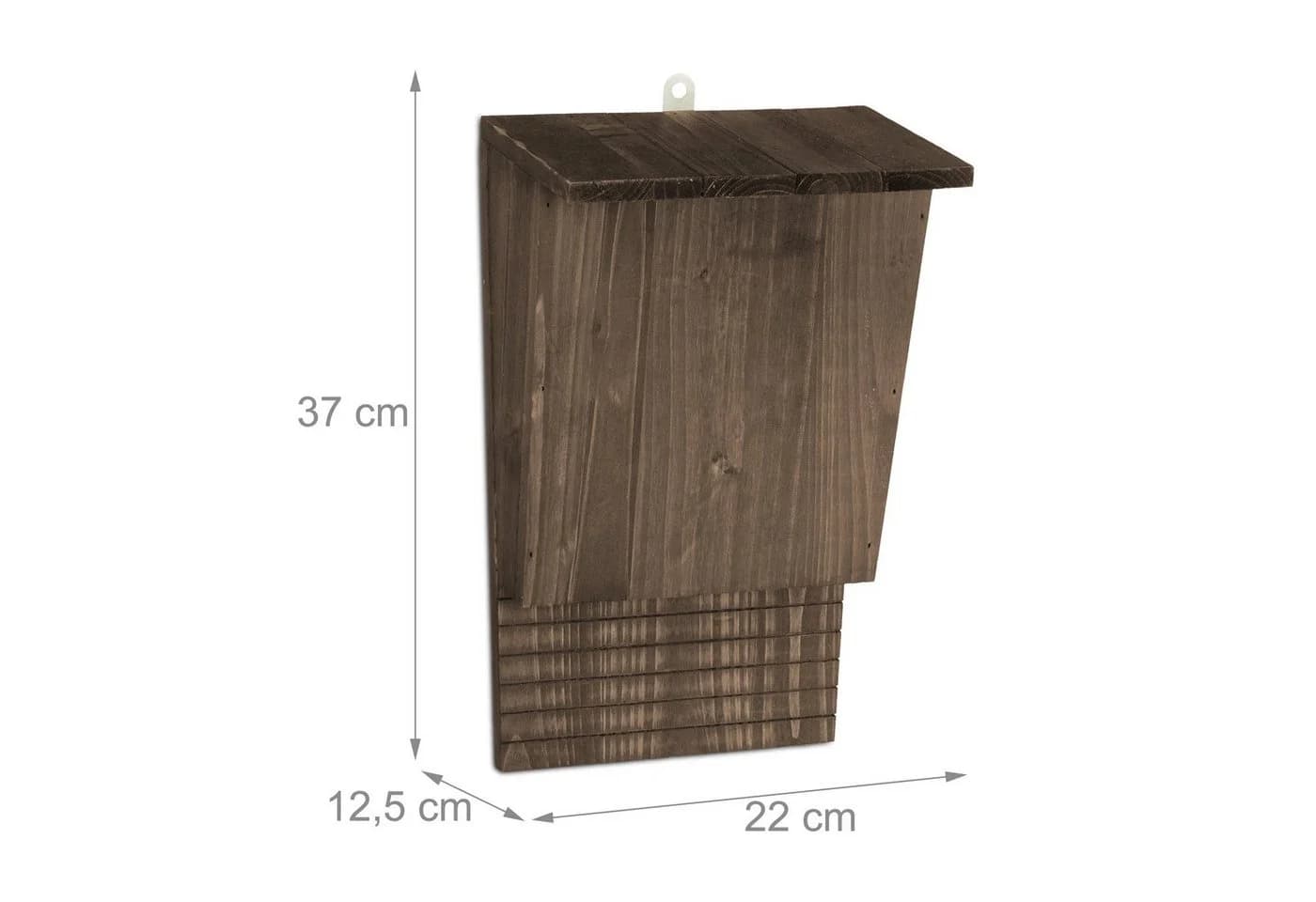 relaxdays Fledermauskasten aus Holz Braun mit Anflugbrett - Bild 4