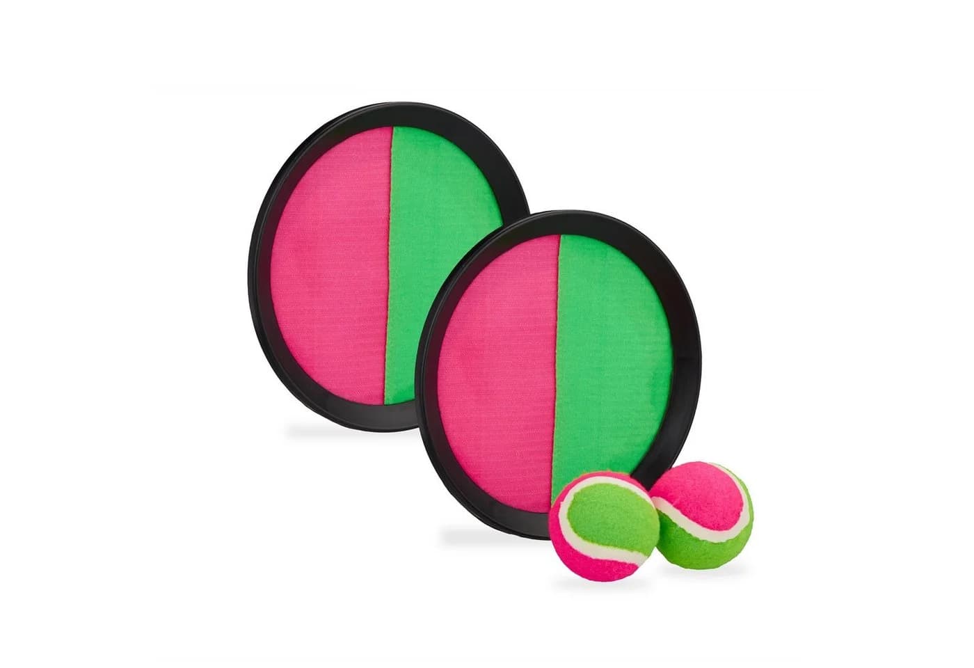 relaxdays Klettballspiel Set Kinder Garten Neonfarben - Bild 2