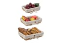 relaxdays Brotkorb 3er Set Natur Braun mit Stoffeinsatz Bild 2