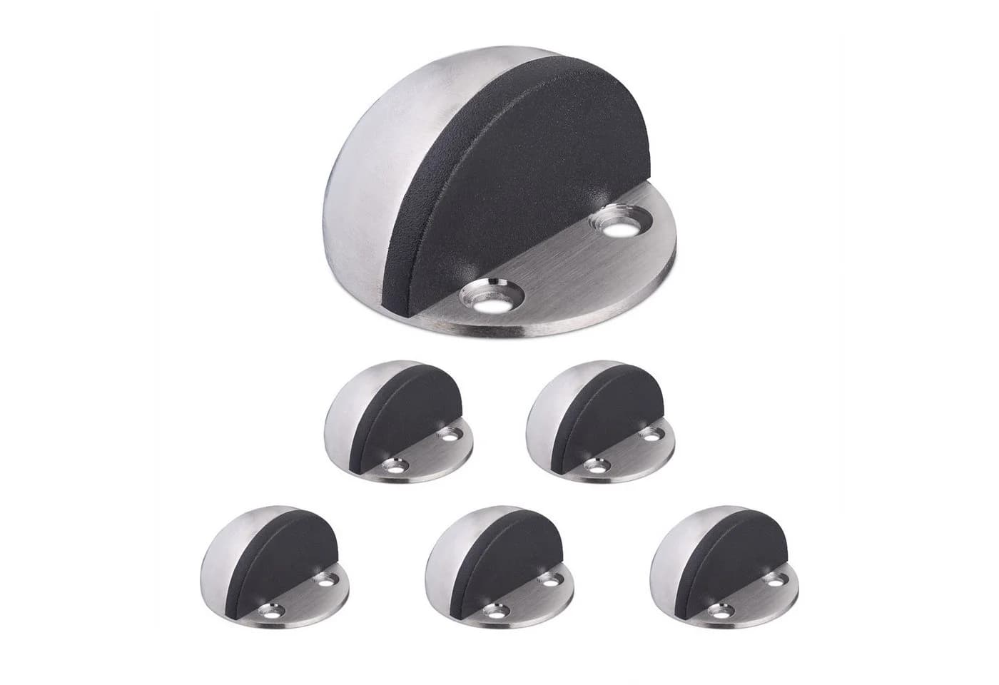 relaxdays Türstopper Boden 6er Set Edelstahl Silber Schwarz - Bild 2