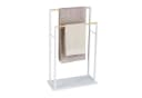relaxdays Handtuchhalter freistehend weiß Bambus MDF Bild 2