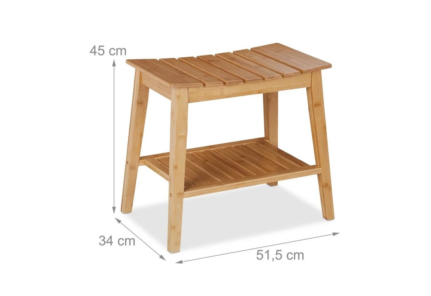 relaxdays Badhocker Bambus mit Ablage Natur - Bild 4