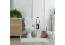 relaxdays Toilettenpapierhalter stehend Weiß mit Bambushalter Bild 1