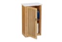 relaxdays Hängeschrank Bambus Natur Weiß Badezimmerschrank Lamellen Design Bild 2