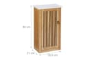relaxdays Hängeschrank Bambus Natur Weiß Badezimmerschrank Lamellen Design Bild 4
