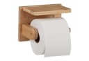 relaxdays Toilettenpapierhalter Bambus mit Ablage Bild 2