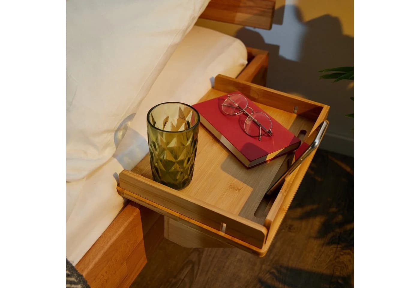 RELAXDAYS Nachtkonsole Bambus Bettablage mit Tablethalter - Bild 3