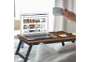 relaxdays Laptoptisch Höhenverstellbar Bambus Braun/Schwarz Bild 1