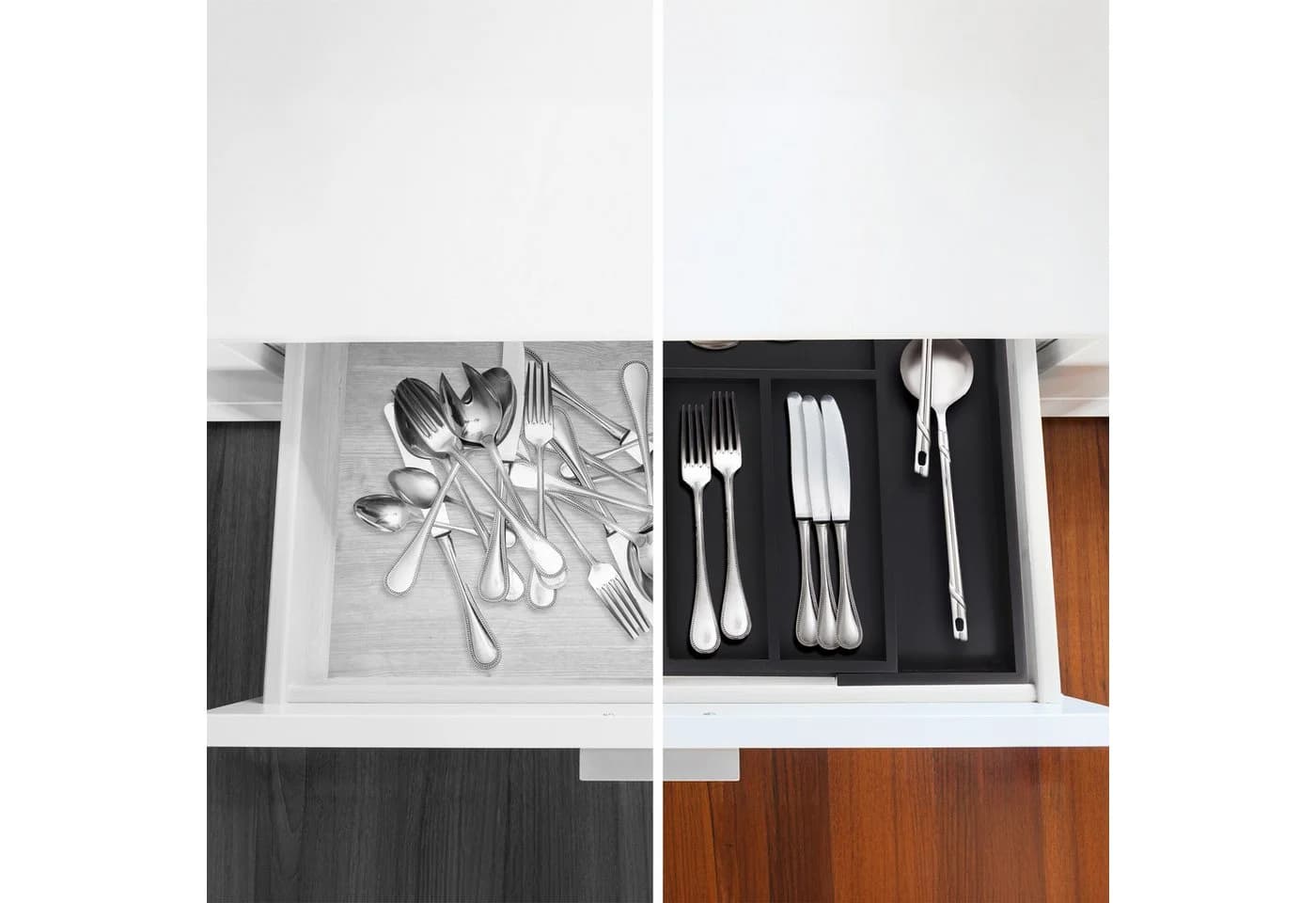 RELAXDAYS Besteckkasten Ausziehbar Bambus Schwarz - Bild 5