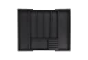 relaxdays Besteckkasten Ausziehbarer Besteckkasten aus Bambus Schwarz Bild 2