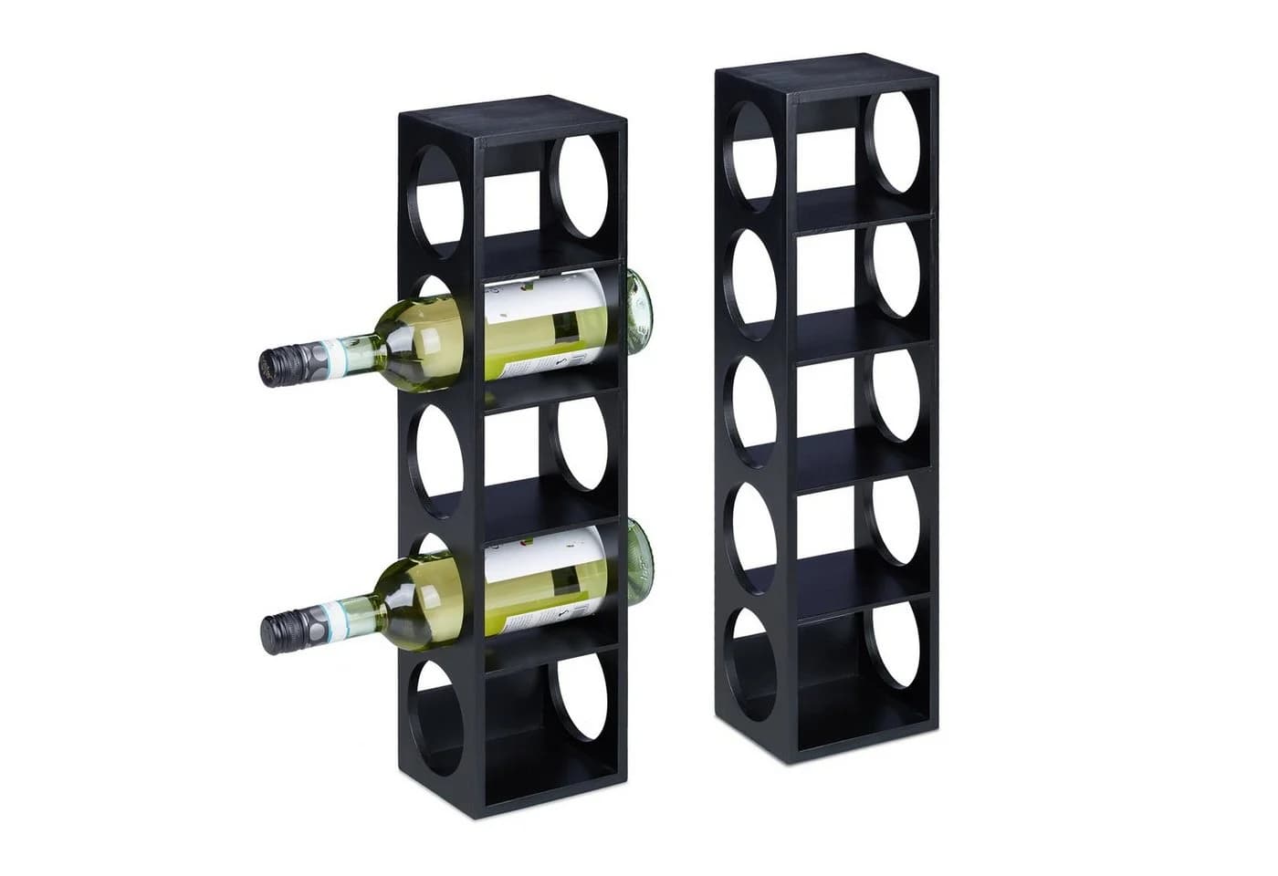 relaxdays Weinregal 2er Set Schwarz Bambus - Bild 2