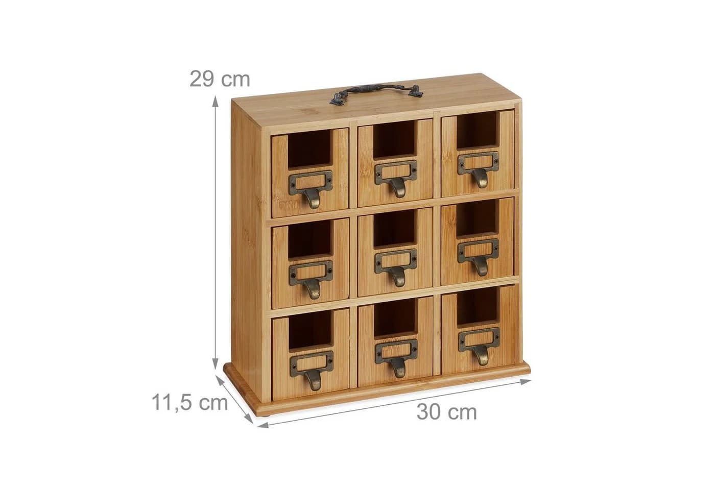 relaxdays Teebox Bambus Organizer mit 9 Fächern - Bild 4