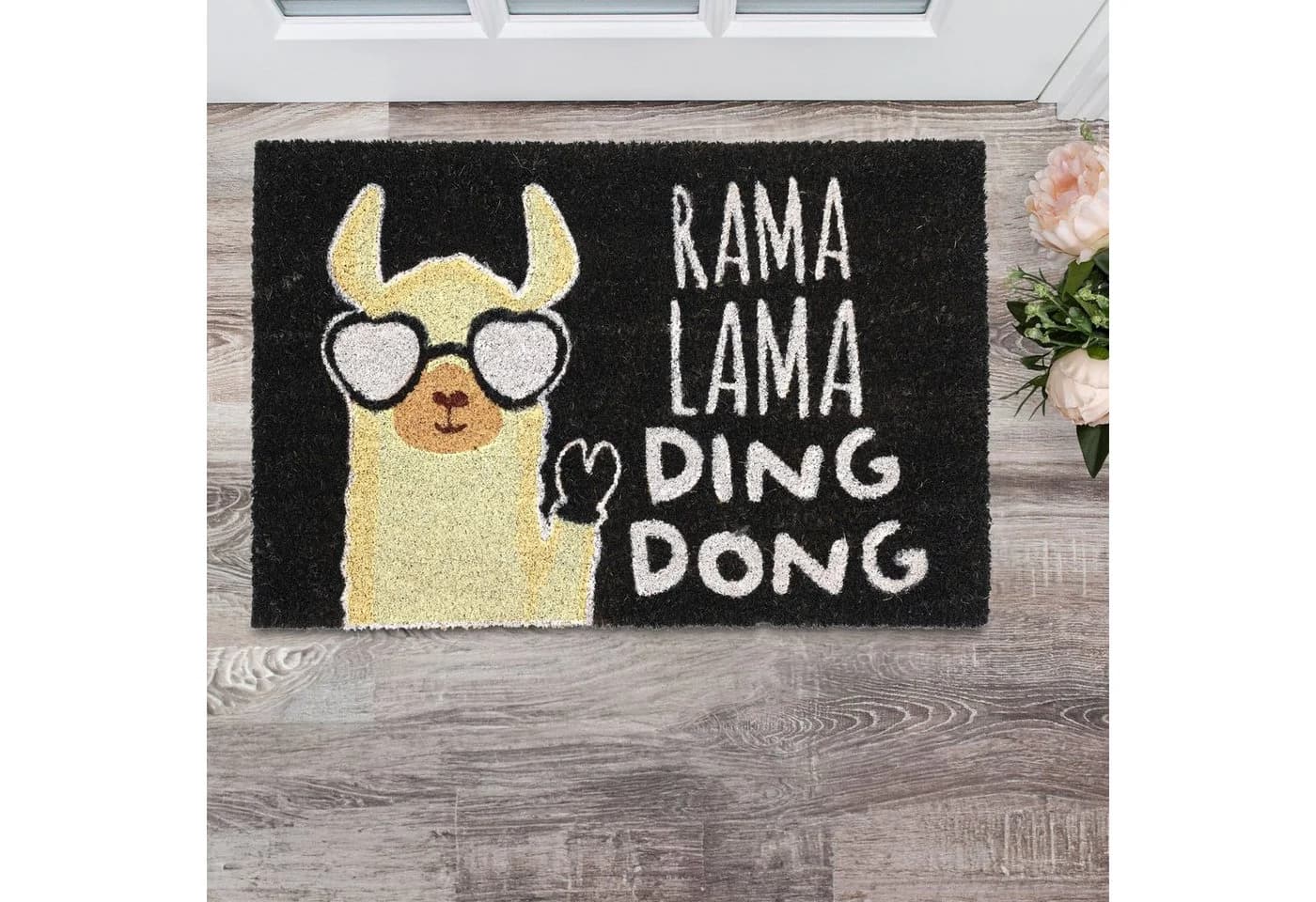 relaxdays Fußmatte Lama Mehrfarbig
