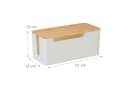 relaxdays Kabelbox mit Bambusdeckel Weiß/Natur Bild 4