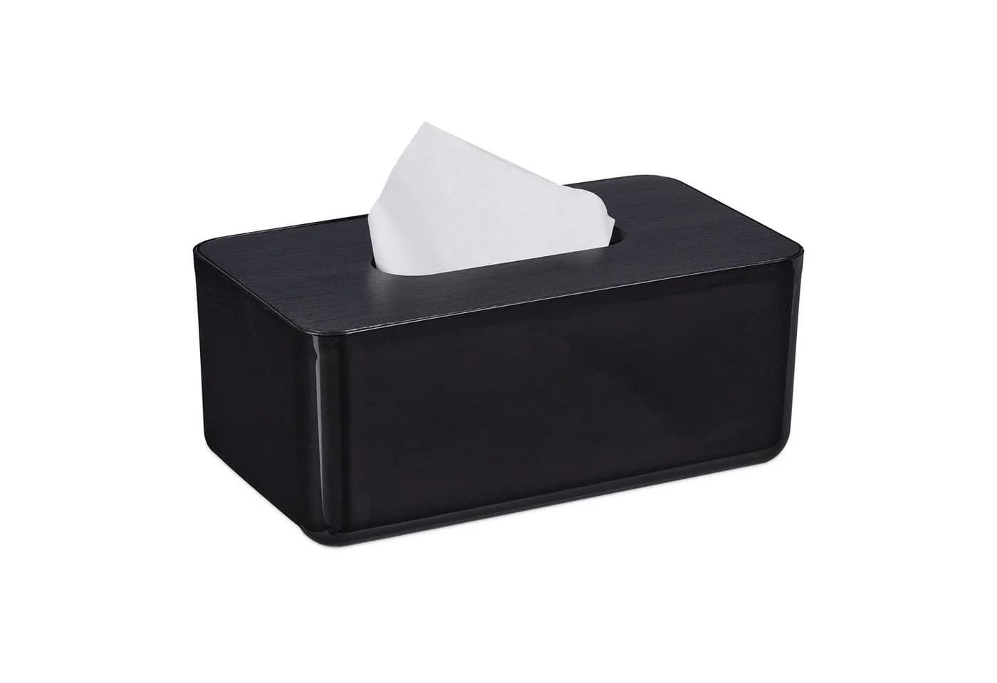 relaxdays Papiertuchbox Schwarz mit Bambusdeckel - Bild 2