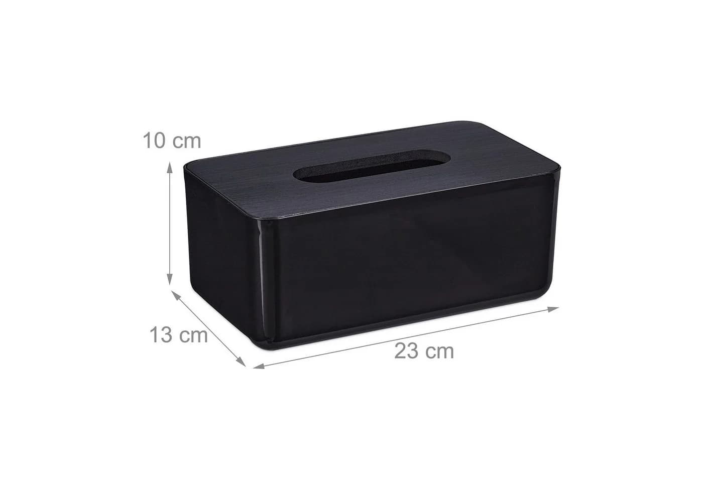 relaxdays Papiertuchbox Schwarz mit Bambusdeckel - Bild 4