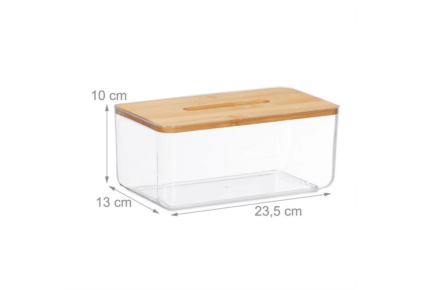 relaxdays Papiertuchbox Transparent mit Bambus-Deckel - Bild 4