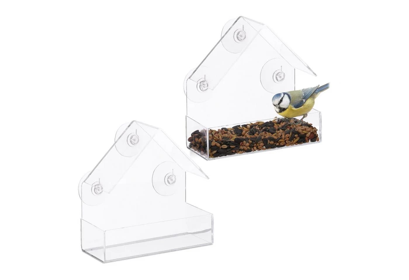 RELAXDAYS Fenster-Vogelfutterhaus 2er Set Transparent - Bild 2