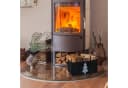 relaxdays Holztragetasche Schwarz mit Tannenbaum-Motiv Bild 1