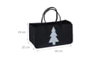 relaxdays Holztragetasche Schwarz mit Tannenbaum-Motiv Bild 4