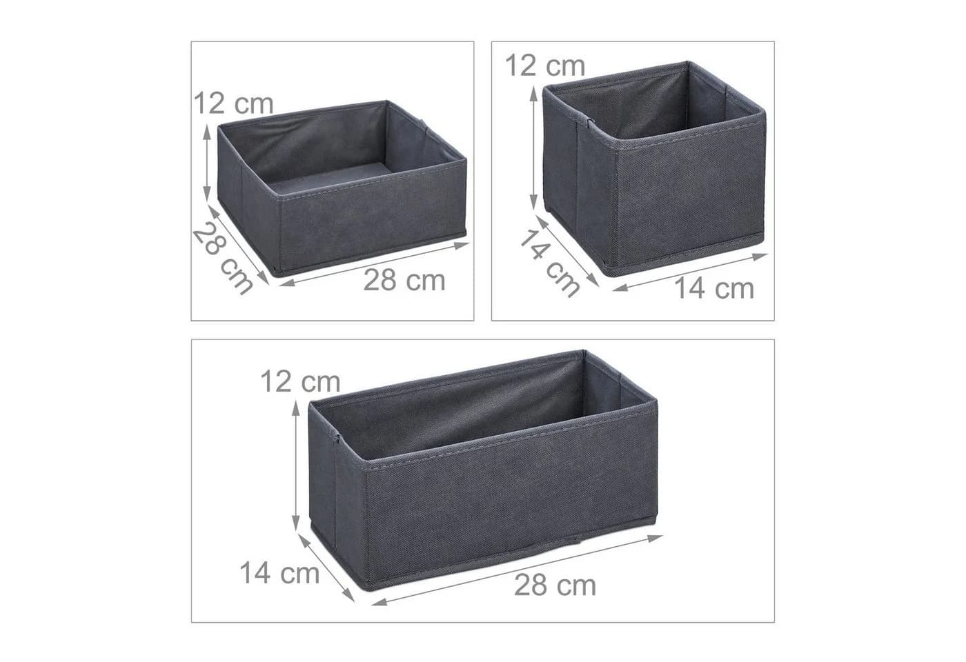 relaxdays Aufbewahrungsbox Schubladen Organizer 6er Set Grau - Bild 4