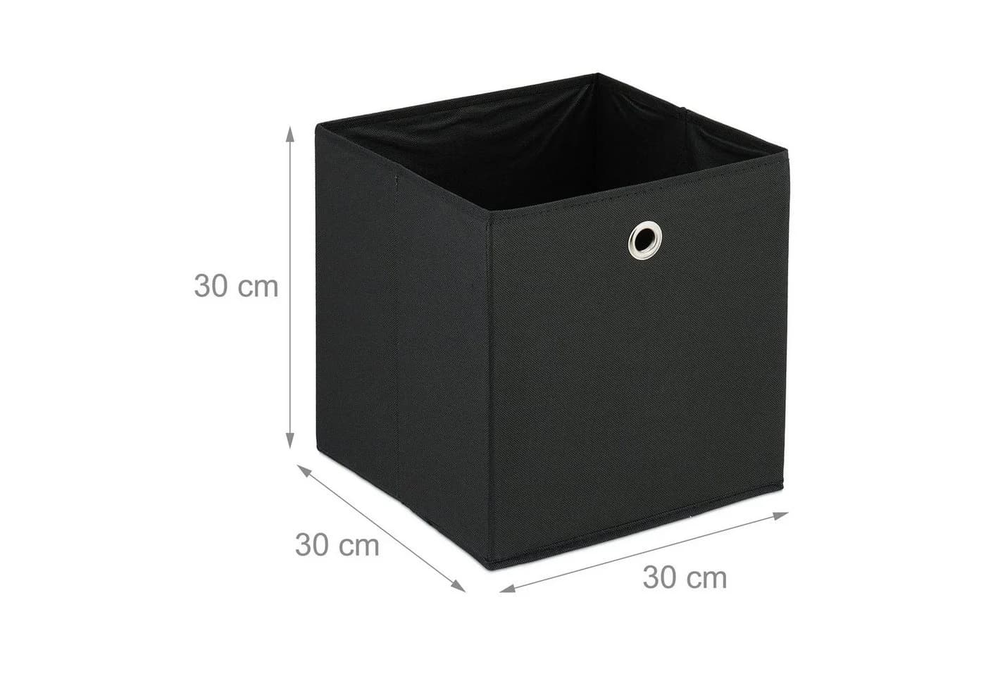 relaxdays Aufbewahrungsbox 4er Set Schwarz Stoffbox Würfelregal - Bild 4