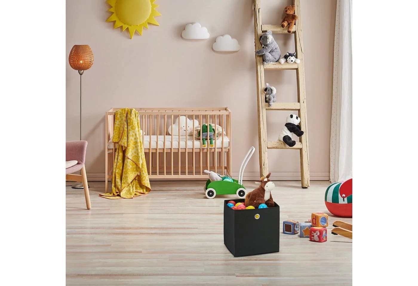relaxdays Aufbewahrungsbox 4er Set Schwarz Stoffbox Würfelregal - Bild 5