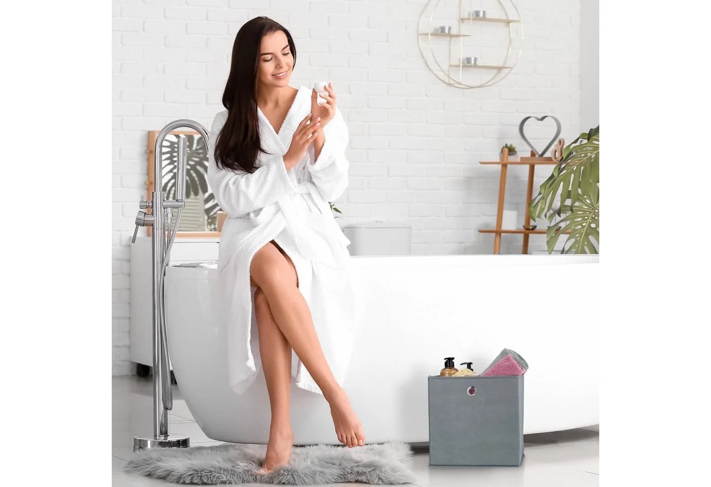relaxdays Aufbewahrungsbox Grau 4er Set Stoffbox - Bild 3