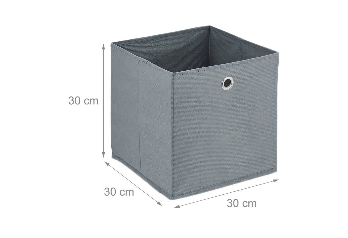 relaxdays Aufbewahrungsbox Grau 4er Set Stoffbox - Bild 4