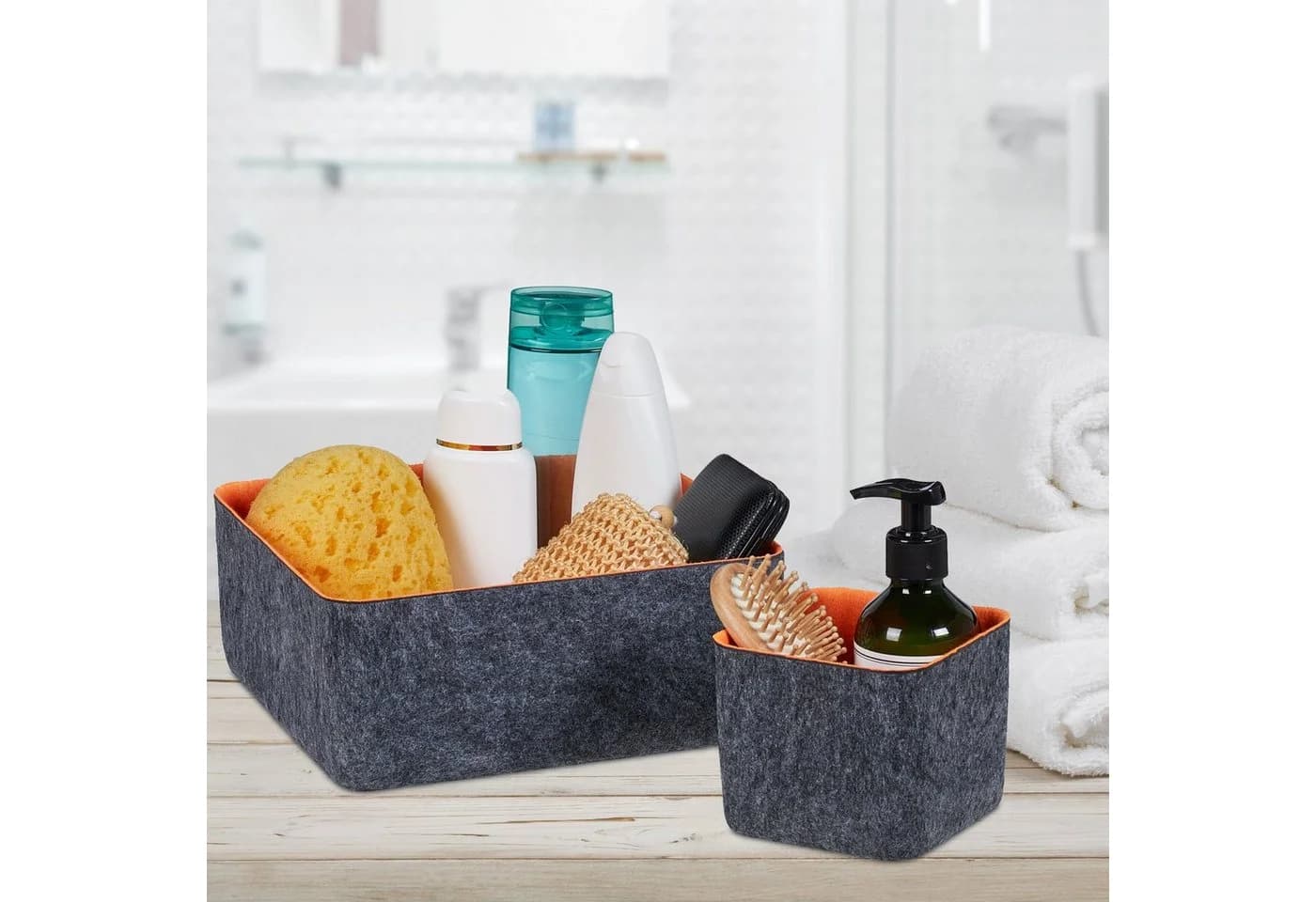 relaxdays Aufbewahrungskorb Schubladen Organizer 5er Set Filz