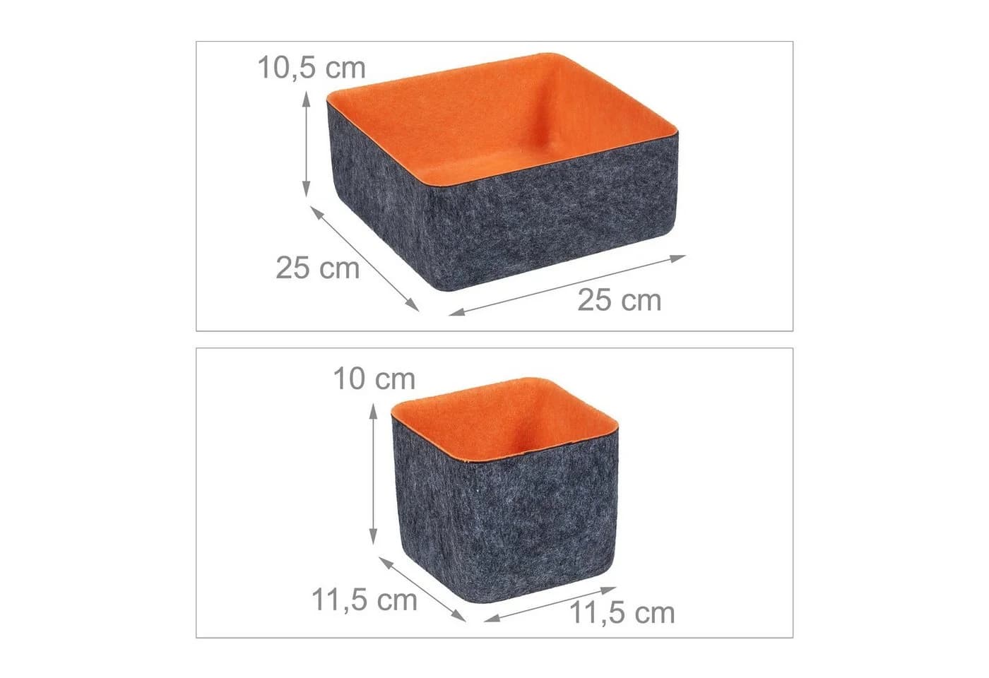relaxdays Aufbewahrungskorb Schubladen Organizer 5er Set Filz - Bild 4
