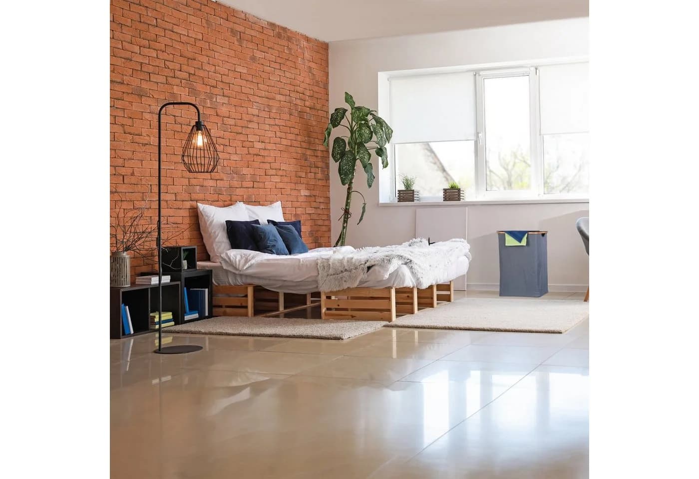 relaxdays Wäschekorb mit Deckel 105 l Grau/Braun - Bild 5