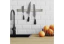 relaxdays Wand-Magnet Messer-Leiste Selbstklebende Magnetleiste Silber Bild 3