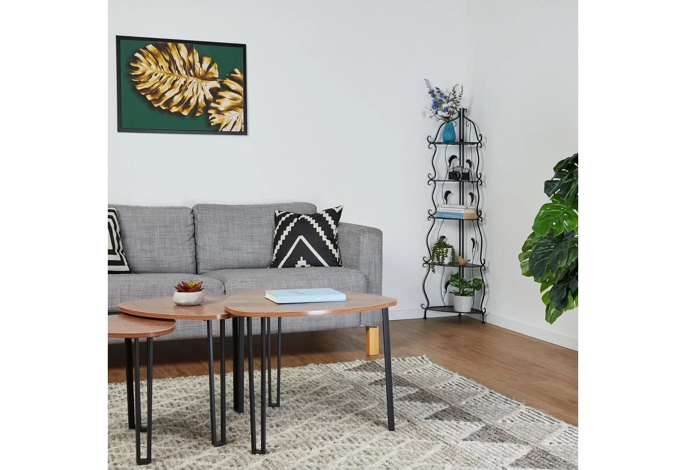 relaxdays Eckregal aus Metall mit 5 Ablagen - Bild 3