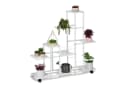 relaxdays Pflanzentreppe Weißer Blumenständer mit Rollen Bild 2