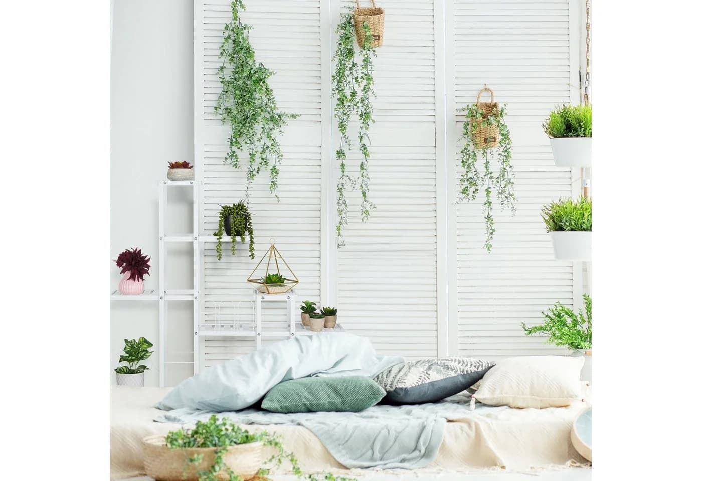 relaxdays Pflanzentreppe Weißer Blumenständer mit Rollen - Bild 5