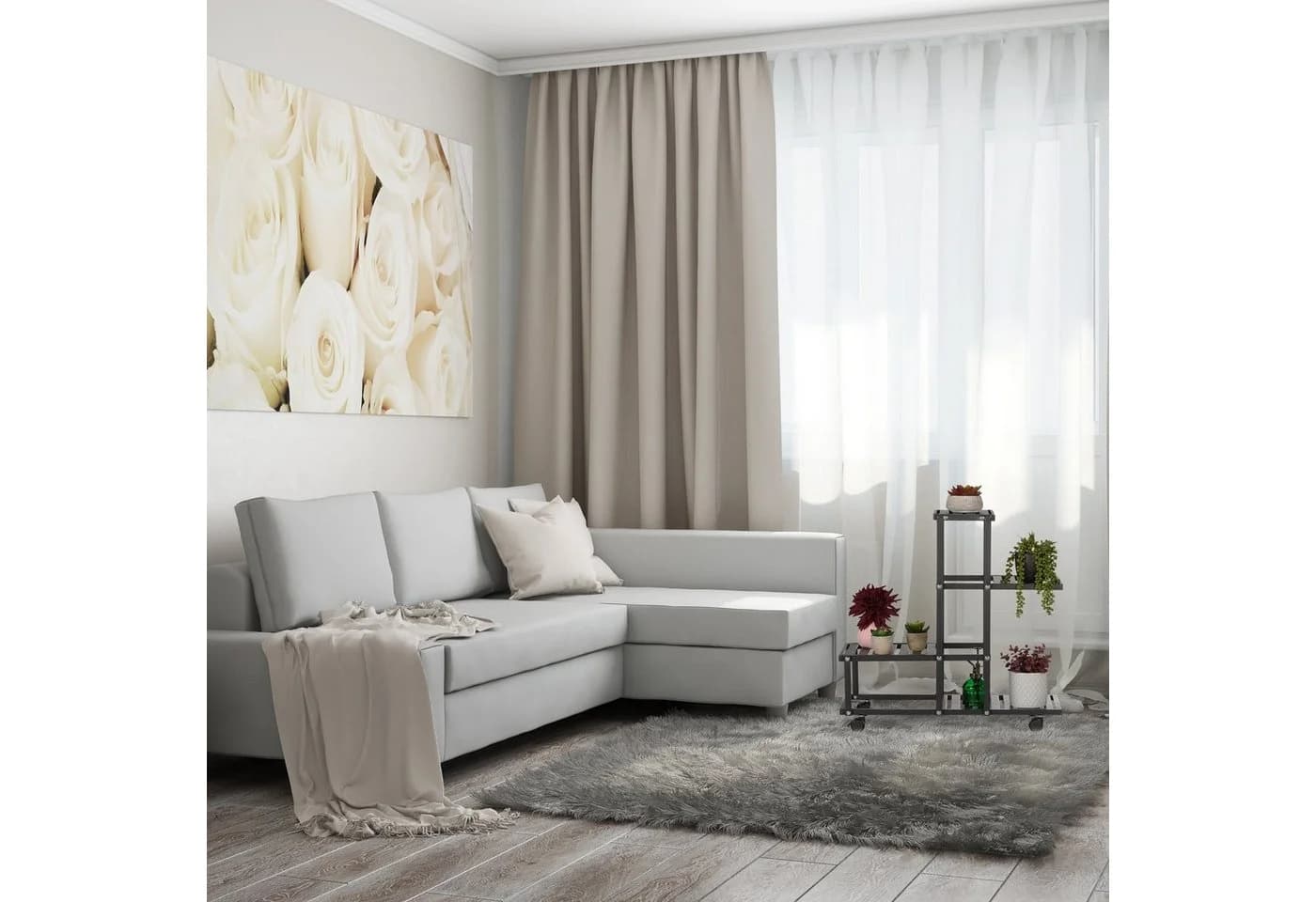 relaxdays Blumenständer mit Rollen Schwarz Modern - Bild 5
