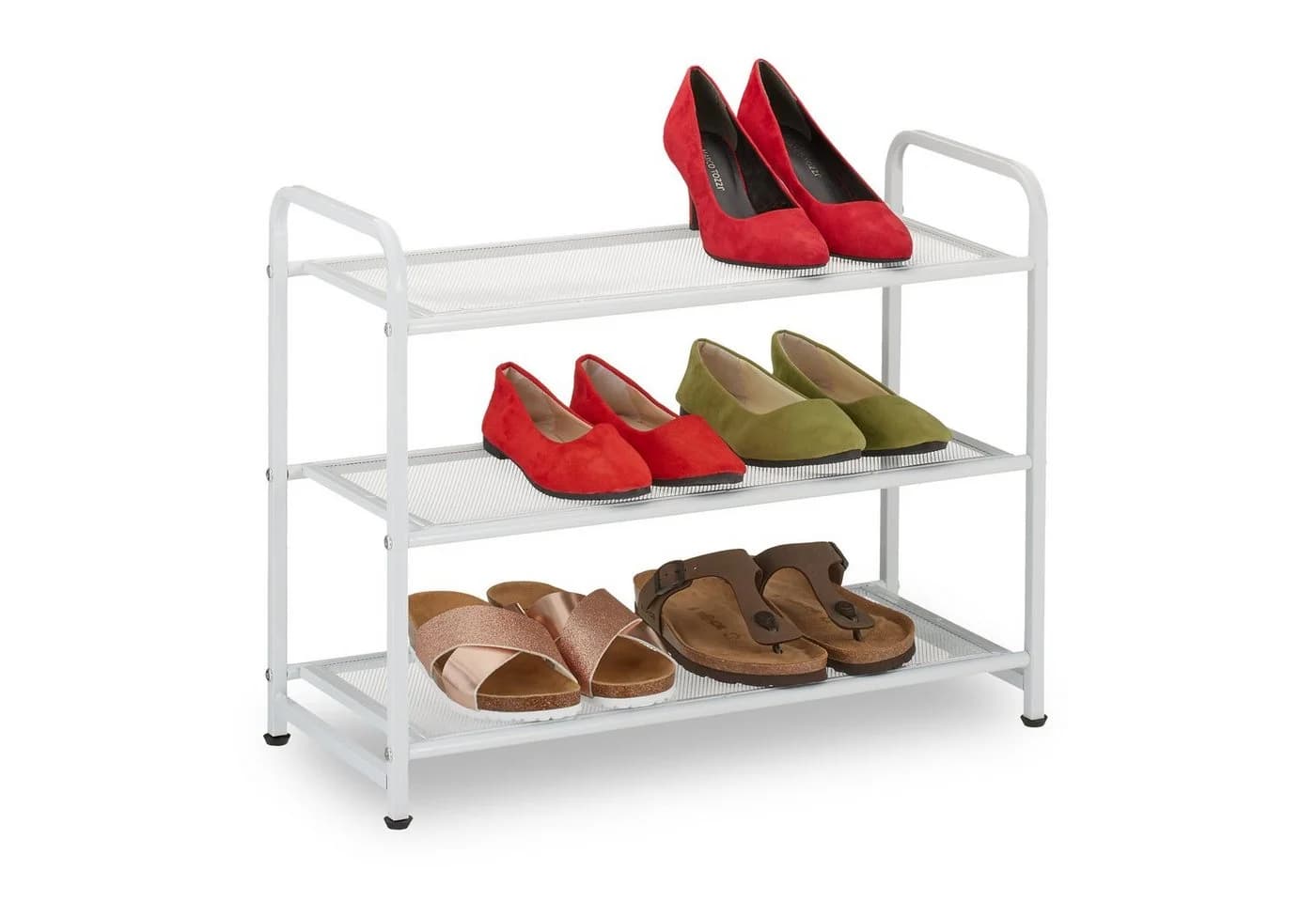 relaxdays Schuhregal Weiß 3 Ebenen Metall - Bild 2