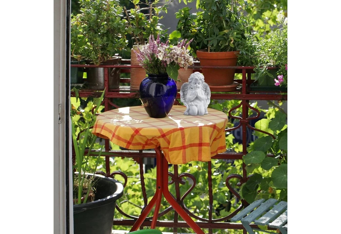 relaxdays Engelfigur Betender Grabengel Weiß Polyresin - Bild 3