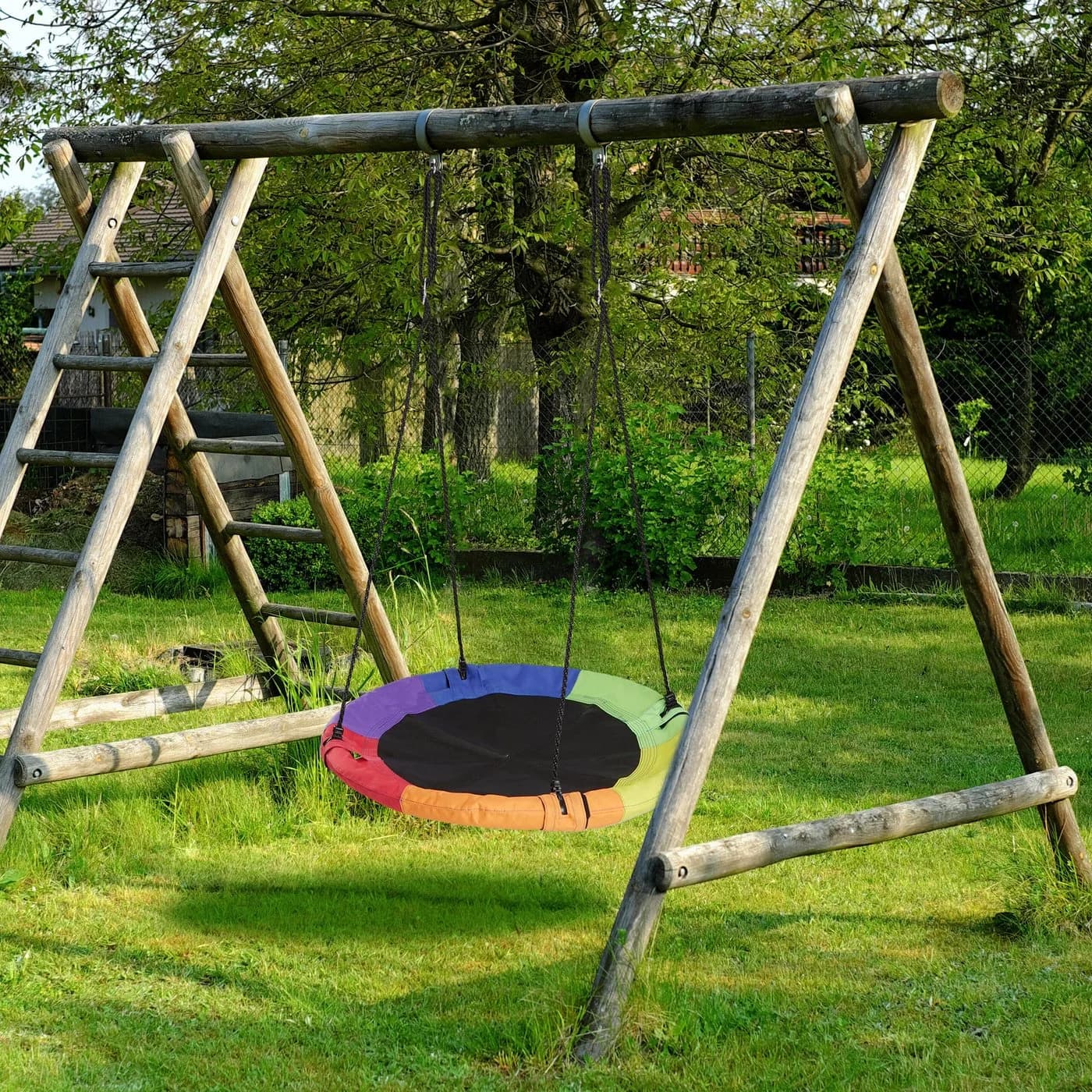 relaxdays Nestschaukel Bunt Stahlrahmen Verstellbar