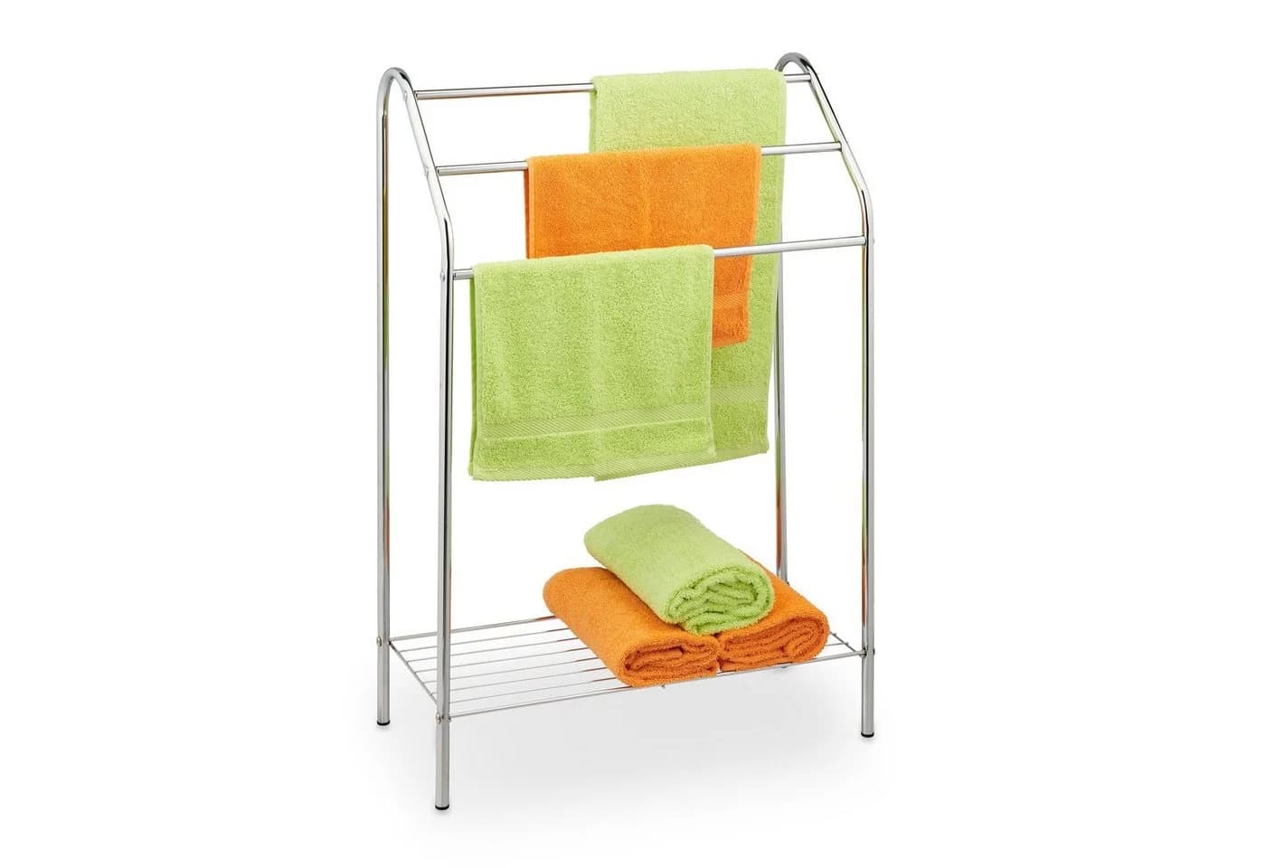 relaxdays Handtuchständer 3-armig mit Ablage Silber - Bild 2