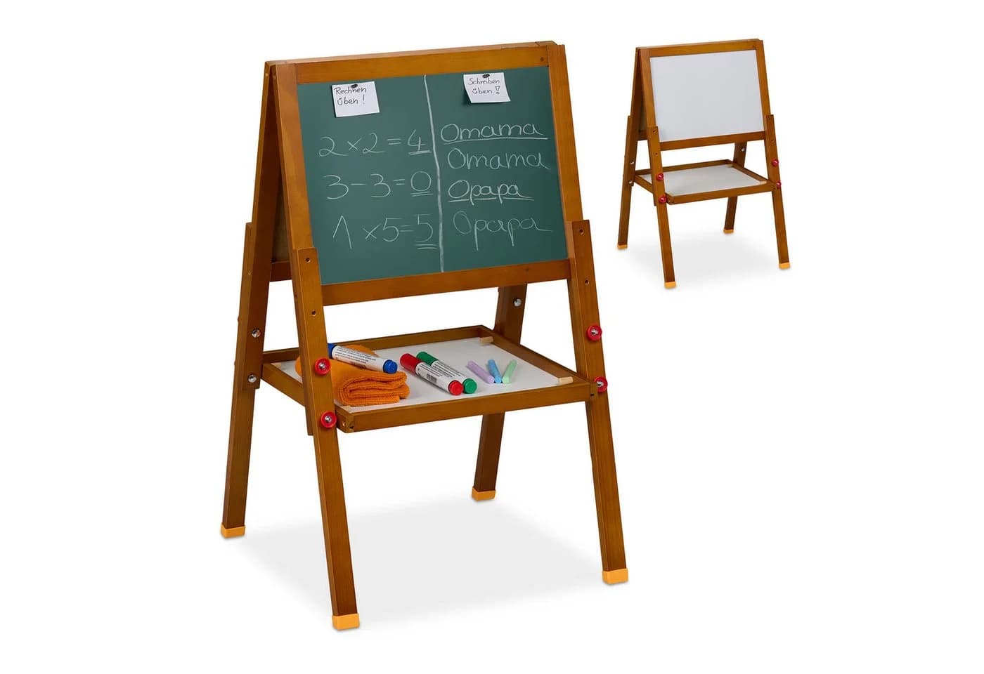 relaxdays Kinderstandtafel mit Whiteboard, 2 Seiten, Magnetisch, Höhenverstellbar - Bild 2