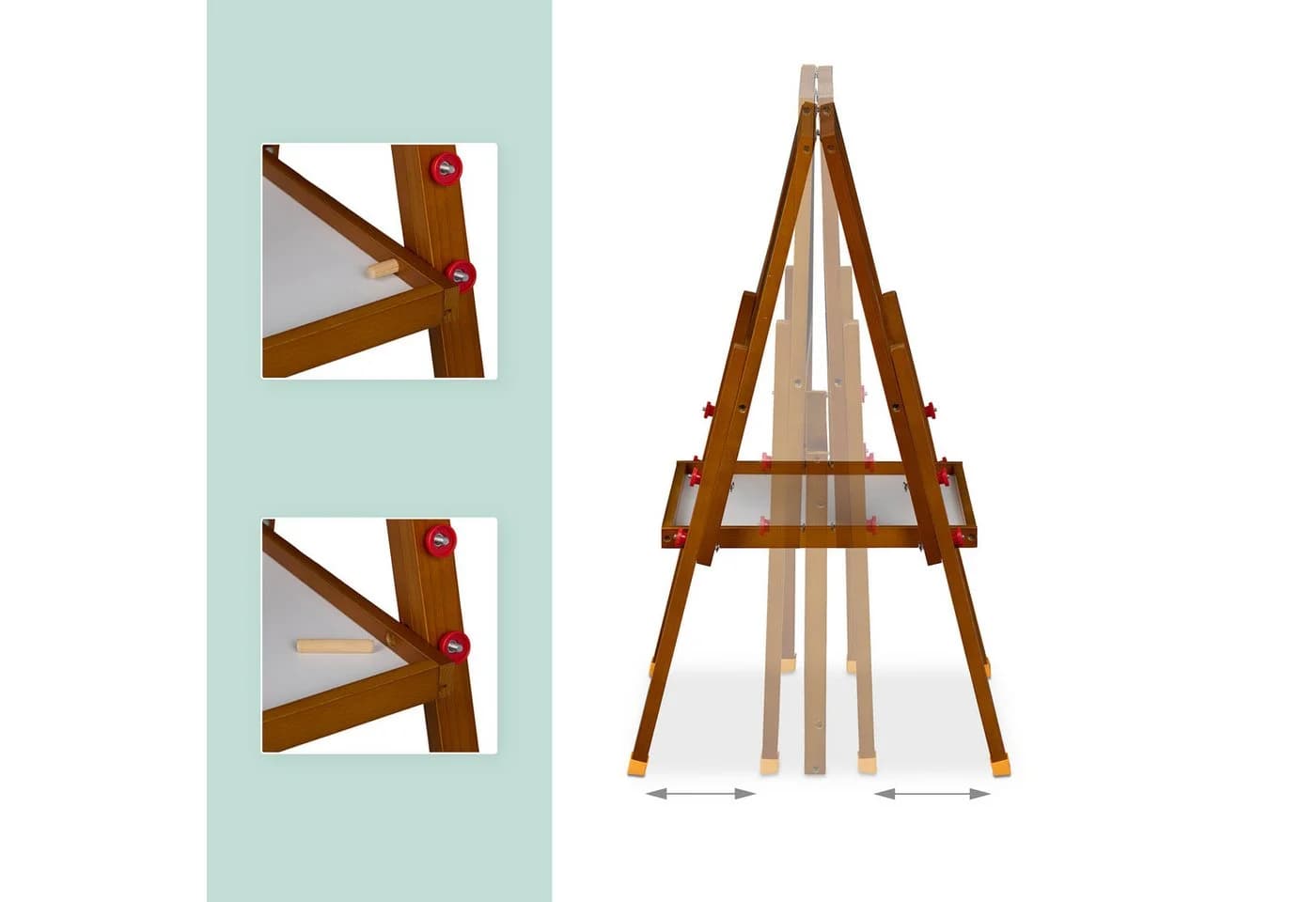 relaxdays Kinderstandtafel mit Whiteboard, 2 Seiten, Magnetisch, Höhenverstellbar - Bild 5