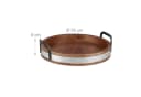 relaxdays Dekotablett Mangoholz mit Metallrand Braun/Silber/Schwarz Bild 4